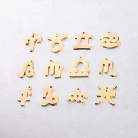 stainless steel twelve zodiac charms diy making jewelry metal constellation pendant charms mirror polished wholesale 12pcslot