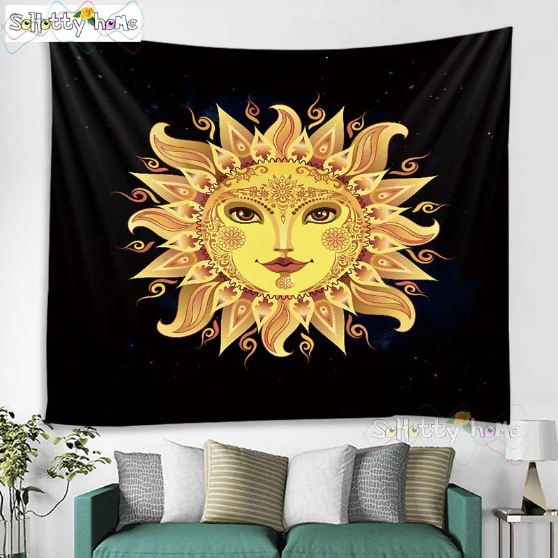 Настенные Висячие сплетни гобелены золотое солнце хиппи настенные коврики декор