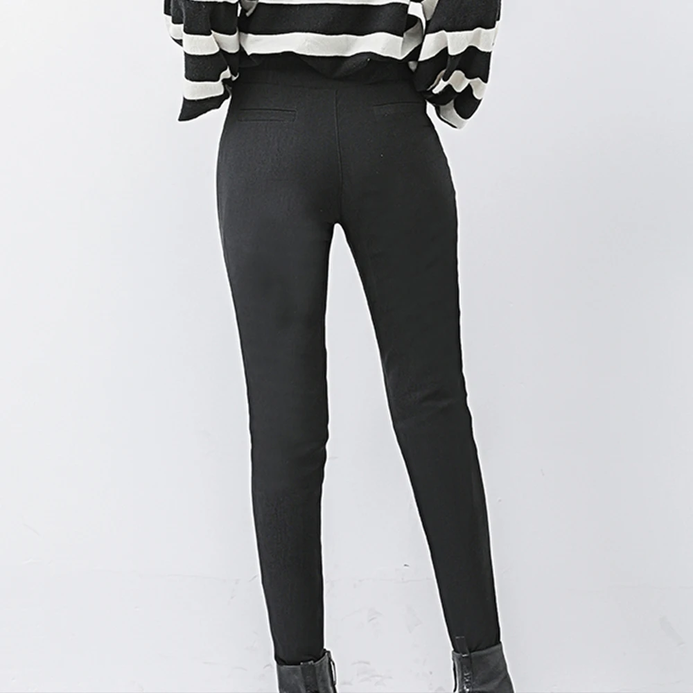 YAYA 2020 Winter Warm Plush Pants Plus  Casual Pants For Ladies  Windproof Warm Winter Trousers