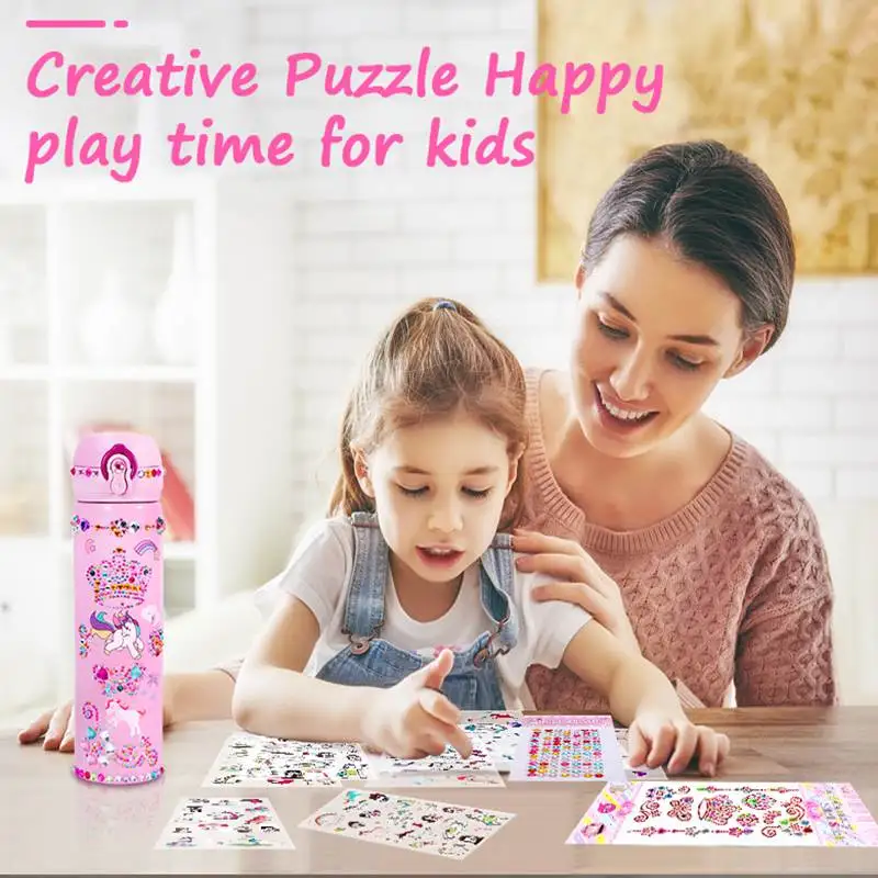 Единорог Детский бутылка для воды Сделай Сам Набор рукоделия бриллиантовые