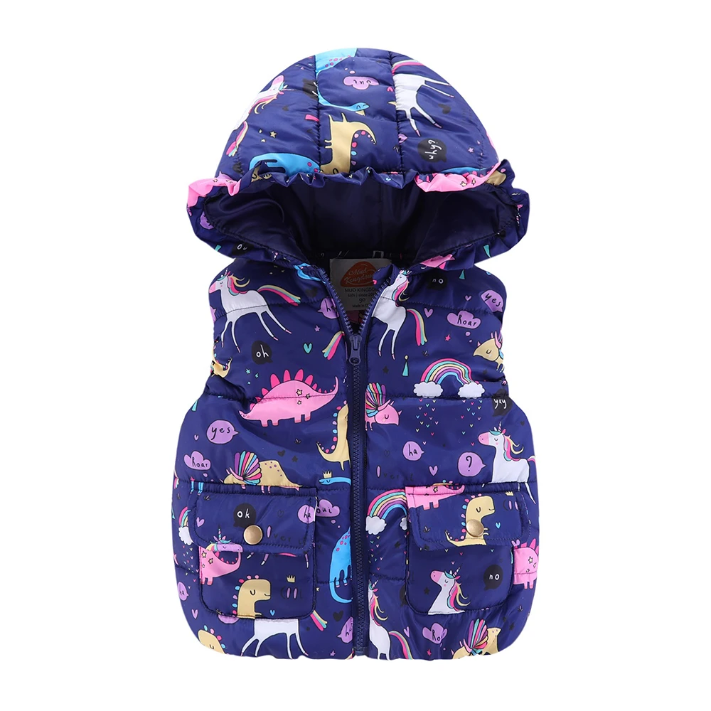 

Mudkingdom Autumn Winter Sleeveless Jacket for Girls Boys Jacket Unicorn Hoodies Jacket Vest Girl Spring Casual Jackets