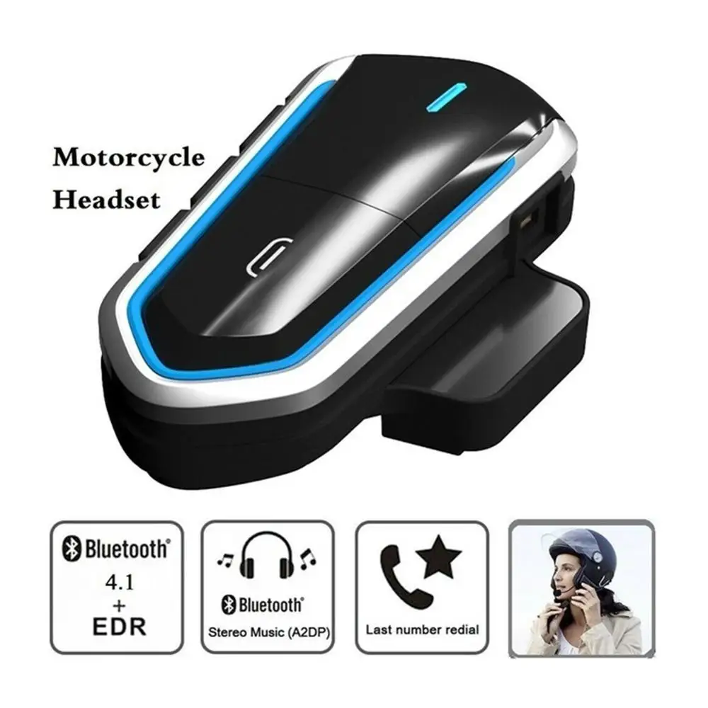 Мотоциклетный шлем Bluetooth гарнитура домофон Водонепроницаемый Handsfree 1 км Intercomunicador