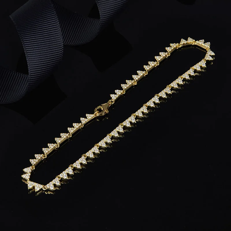 Цепочка на лодыжку женская из серебра 925 пробы с фианитами|Анклеты| |