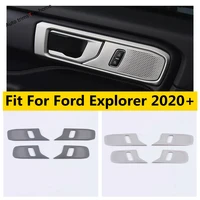 side inner door handle bowl grab cover trim silver black interior kit stainless steel accessories for ford explorer 2020 2022