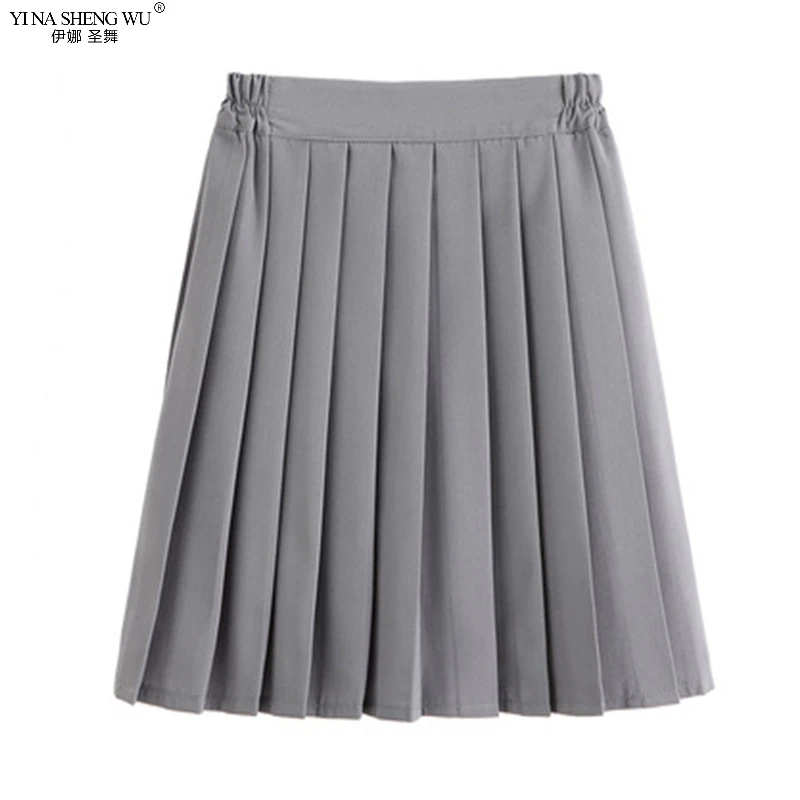 Japanese School Uniforms for Girls Solid Color COS Pleated JK Skirts Black Grey High Student Academy Style Bottoms | Тематическая