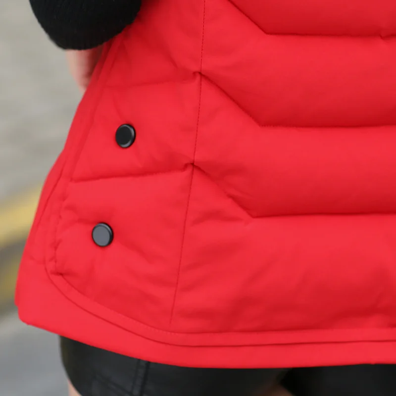 

Hooded Warm Vests For Women Oversize M-4XL Women's Autumn And Winter Down Cotton Padded Vest Parka Female Jacket