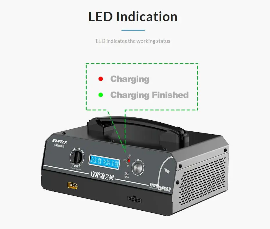 EV-PEAK U2 2400 Вт 40A LiPo промышленный беспилотный умный баланс зарядное устройство для 6S 10S 12S LiPo батареи