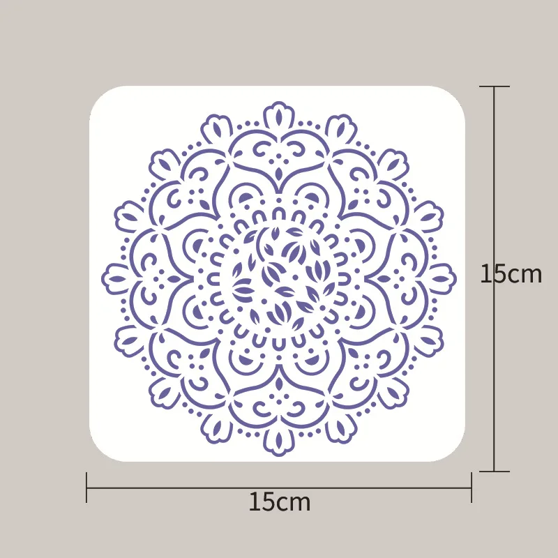 16Pcs/Set 15*15cm Mandala Geometry DIY Layering Stencils Wall Painting Scrapbook Coloring Embossing Album Decorative Template | Канцтовары