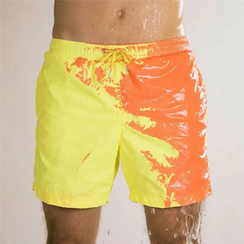 

Color Changing Swim Shorts for Men Boys Bathing Suits Water Hot Discoloration Board Shorts 2021 Quick Dry Beach Swimming Trunks