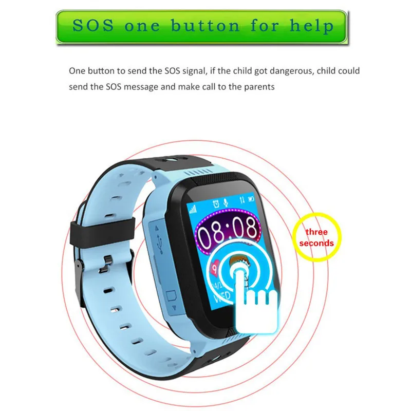Детские Смарт-часы с 2G ответом GSM Micro SIM LBS локатор трекер камера SOS спортивные