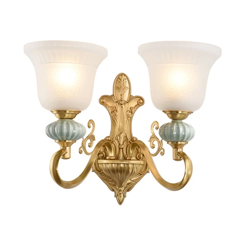 

OULALA LEDBrass WallSconces Lamp Modern Luxury Design Ceramic Light Indoor For Home Bedroom Corridor Hotel