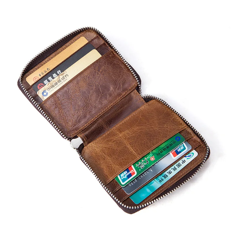 Мужской кошелек на молнии деловой женский клатч женпосылка к из бычьей кожи