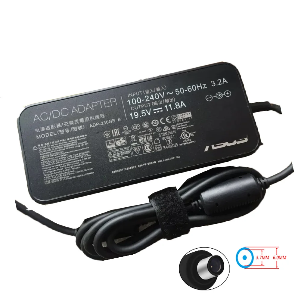 19,5 V 11.8A 230W 6,0x3,7 мм новое оригинальное зарядное устройство для ноутбука для Asus ADP-230GB ROG Зефир GX501 GX501VI-GZ027T GL702V GL503