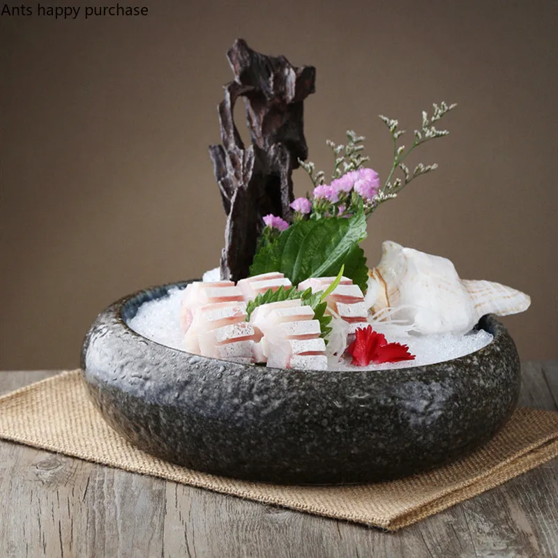 Керамическая тарелка в японском стиле декоративная посуда для ресторана