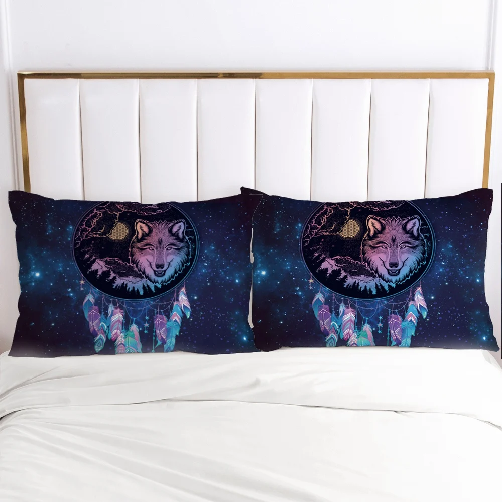 

2 PCS Pillowcase 45x45/70x70/80x80,3D Pillow Case Custom,Pillow Cover Bedding Cartoon Blue Starry sky Dreamcatcher,drop ship