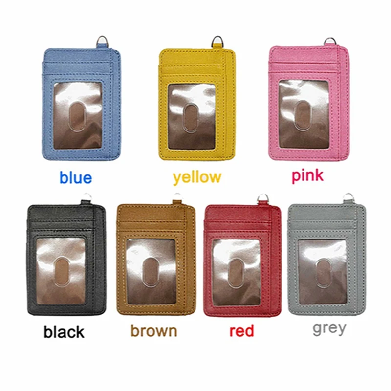 

PU Leather ID Card Holder Fashion Candy Color Thick Zipper Multi-Card Wallet Business Bank Credit Card Bag 11.5X8 CM Dropship
