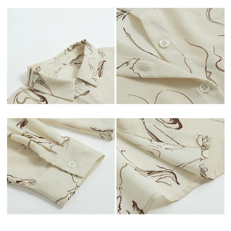 

Autumn And Winter New Style Retro Gentle Chiffon Shirt Women Loose Fashion All Match Korean Design Sense Niche Shirt Top C445