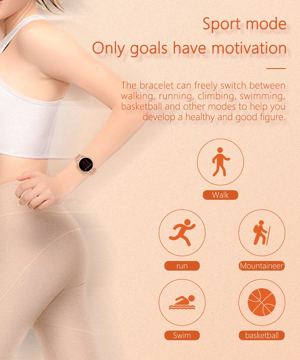 

Smart Watch Women With Bracelet Set 2020 Waterproof Heart Rate Monitoring Bluetooth For Android IOS Fitness Bracelet Smartwatch