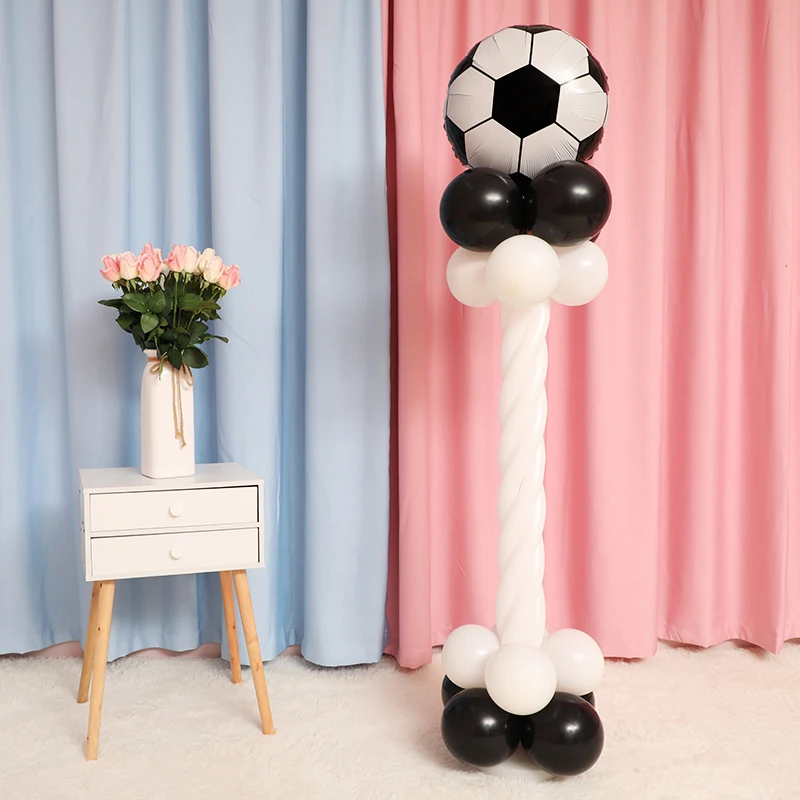 26pcs/lot 18inch Football Balloon Black White Latex Balloons Column Base Sticks Baby Shower Birthday Party Decoration Supplies