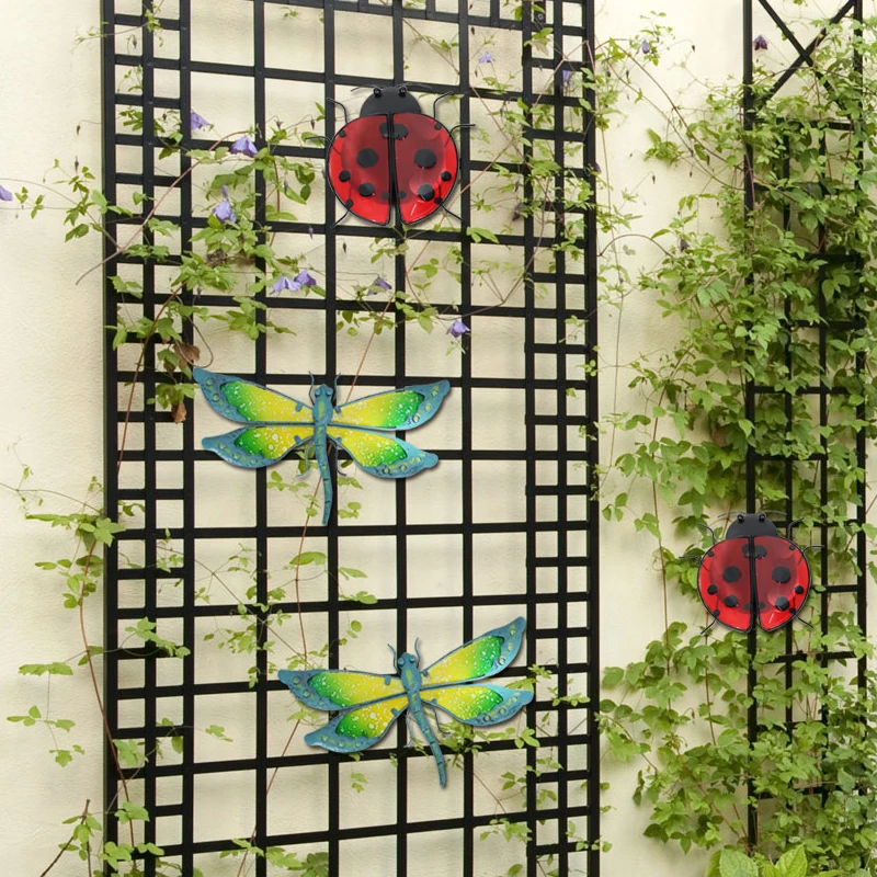 

Настенный Декор для дома Dragonfly & Beetle, наружные статуи jardin, скульптуры, миниатюры животных, Jardin
