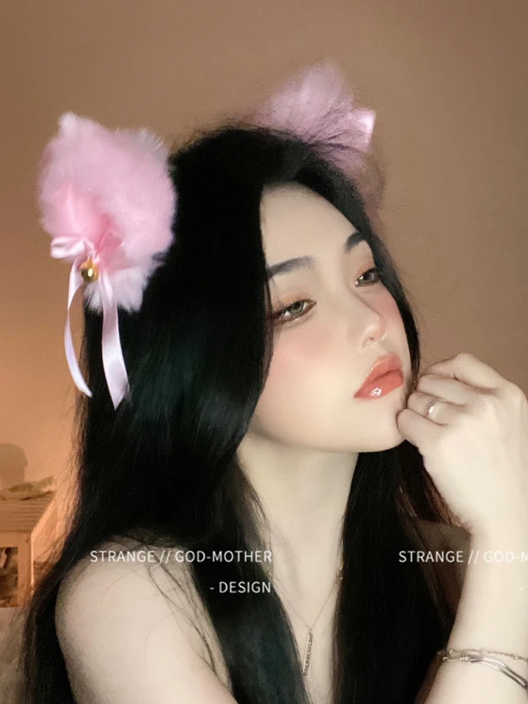 

Lolita Headwear Cosplay Cat Ears Clip Hair Ties Bunny Designer Kawaii Hare on The Head Anime Accessories Cat Ears Cosplay