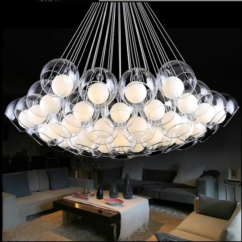 Классическая современная светодиодная подвесная люстра G4 стеклянный шар