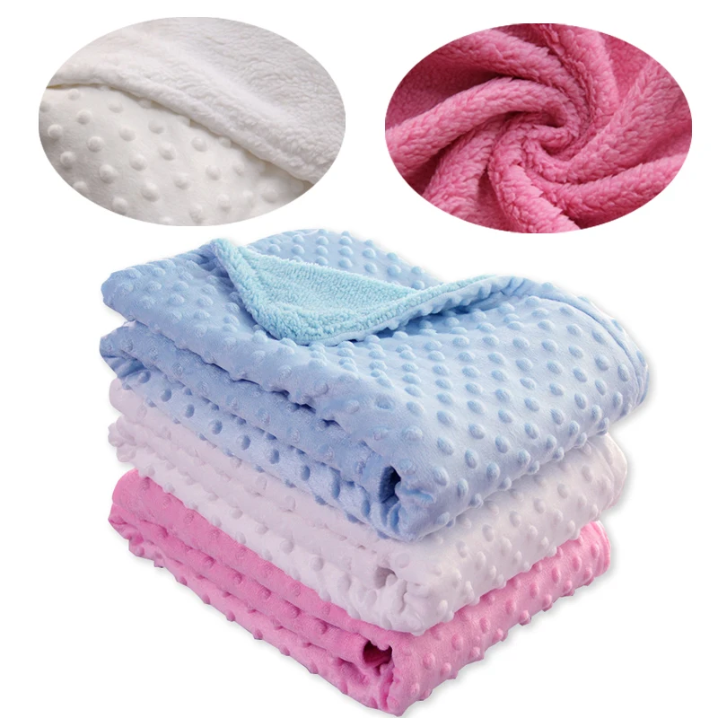 Manta de beb&eacute; arrullo para reci&eacute;n nacido, pa&ntilde;ales de beb&eacute;, manta polar suave t&eacute;rmica, juego de ropa de cama s&oacute;lida, edred&oacute;n de algod&oacute;n, productos de ba&ntilde;o para reci&eacute;n nacido-0