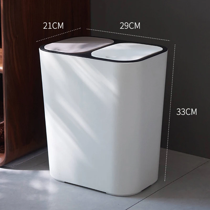 

Kitchen Trash Can Double Cover Garbage Can Kitchen Refuse Classification Waste Bin For Bathroom Kitchen Rubbish Collection Box