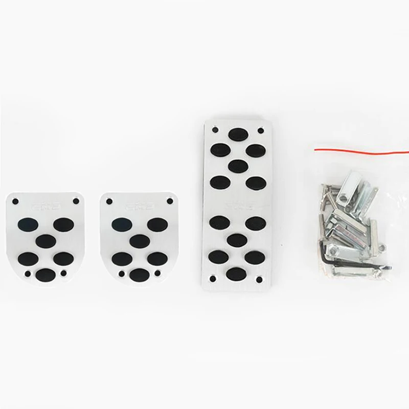 

Metal Pedal for Car Gas Brakes, Non-Slip, Aluminum Alloy MT Pedal Pads, Silver Tone
