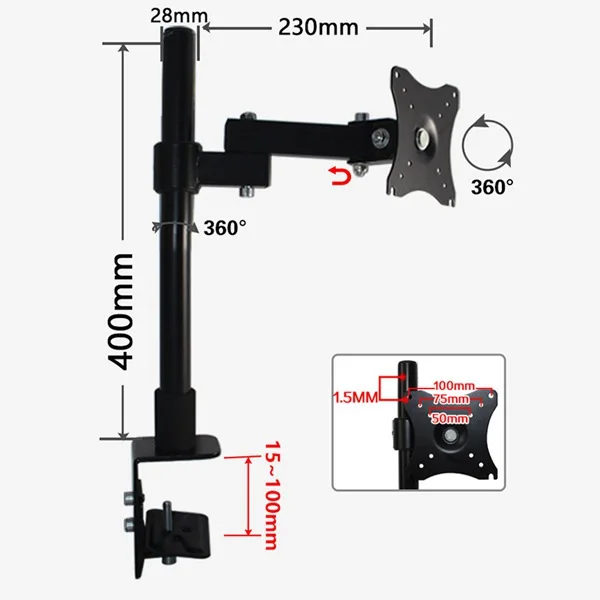 MOOL 14-27 Inch Monitor Computer Stand 360 Rotating Table Clamp | Электроника