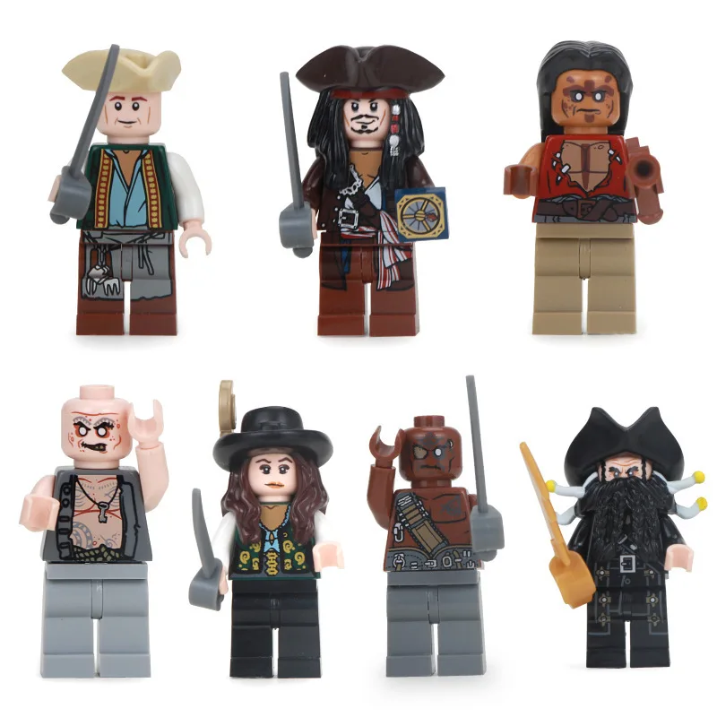 1097 шт Строительные блоки строительный мальчик Legoingly Карибский пиратский корабль
