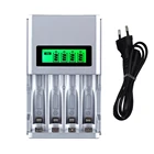 Горячее качество 4 слота ЖК-дисплей умное интеллектуальное зарядное устройство для батарей AA  AAA NiCd NiMh перезаряжаемые батареи ЕС разъем #8175