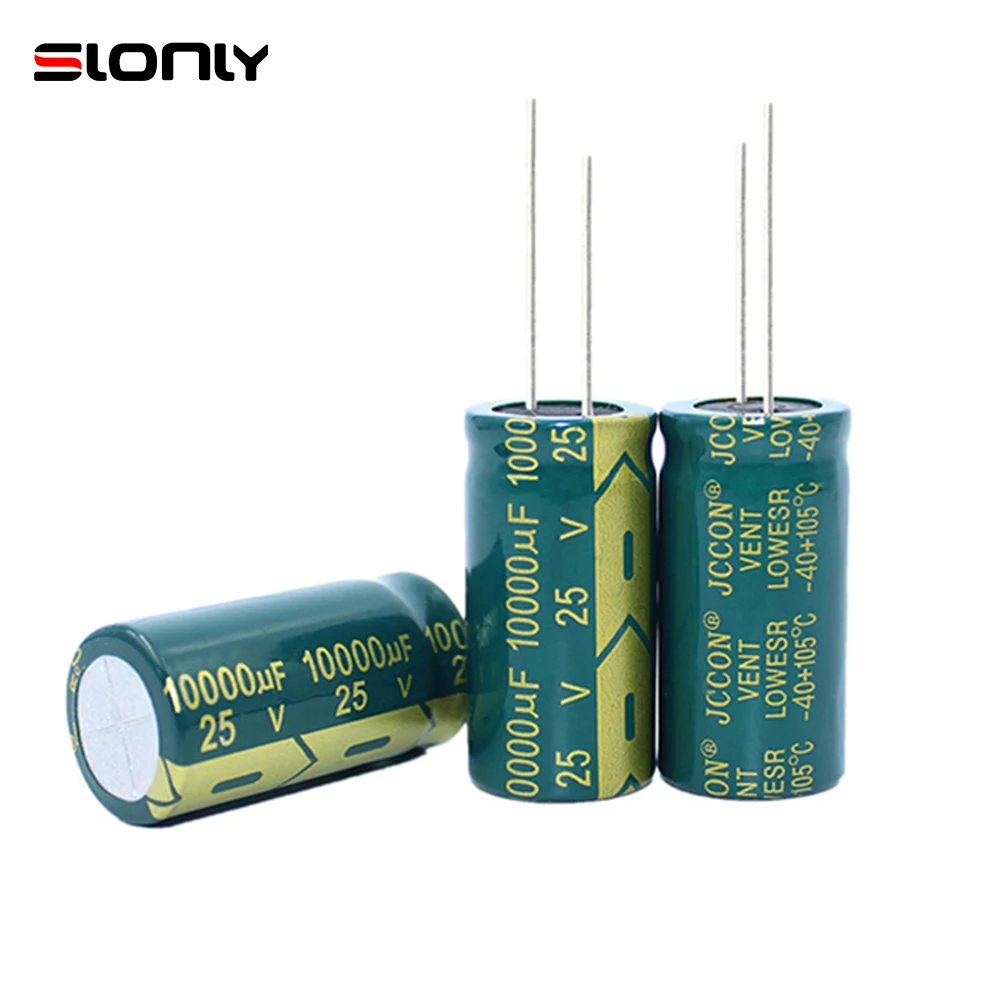 

3pcs-15pcs/lots of 10000uF 25V 18x35mm JCCON Pitch 7.5mm Green Gold Audio Amplifier High Frequency Low Resistance Capacitors