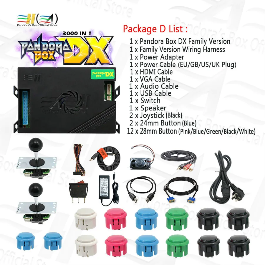 Pandora Box DX 3000 в 1 семейная версия аксессуары для управления diy аркада джойстик