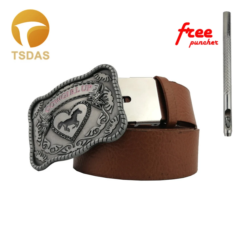 Пряжка для ремня ковбойская с серебристой отделкой металлическая пряжка лошадью