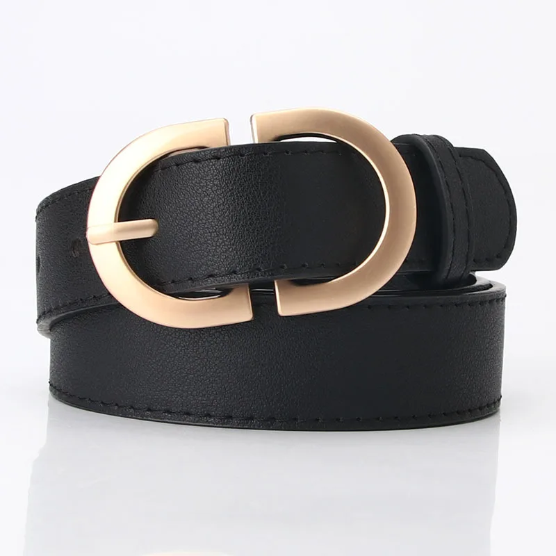 

New PU Leather Women's Belt D-shape Pin Buckle Waistband Wild Jeans Dressing Ladies Fashion Simple Students Belts Waist Strap