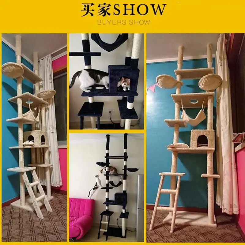 Лазалка для полки кошка гнездо многоэтажных класса люкс из цельного дерева вилла
