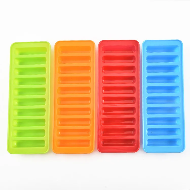 10 Отверстия Силиконовые лоток с формой для кубиков льда палец Форма многоразовые