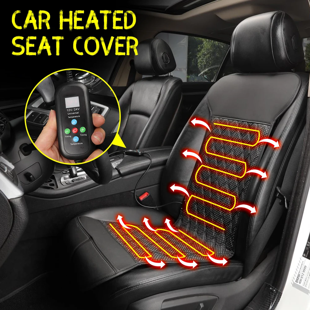 

Car Seat Heater 12V/24V Heated Car Seat Cushion Cover Seat Heater Warmer Winter Household Cushion cardriver heated seat cushion
