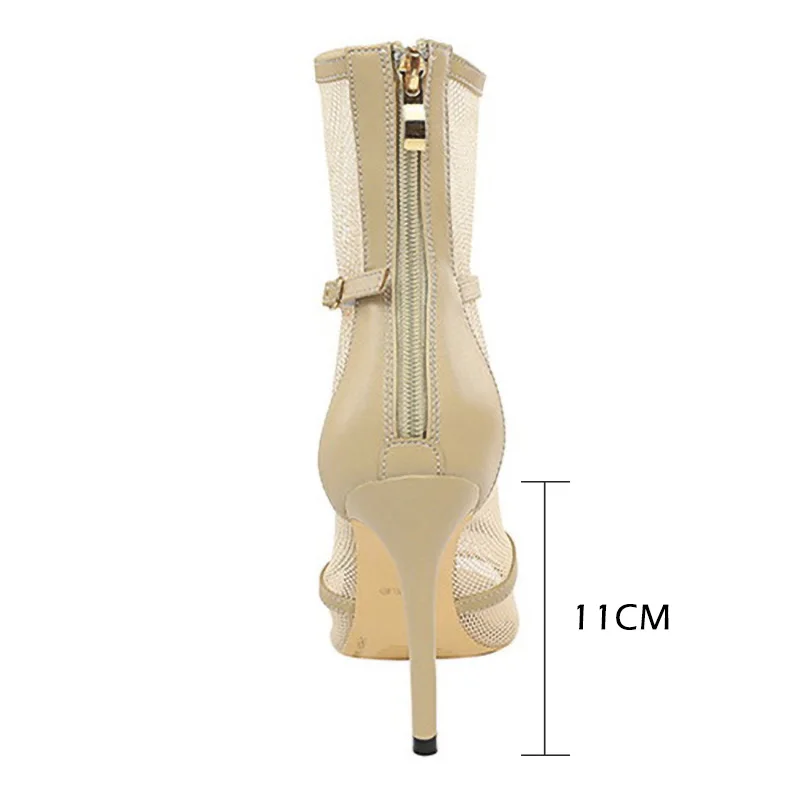 

Sexy Extreme High Heels Women Pumps Lace Mesh Women Shoes Thin Heels Shoes Women Sandals Peep Toe Stiletto Ladies Shoes 11CM