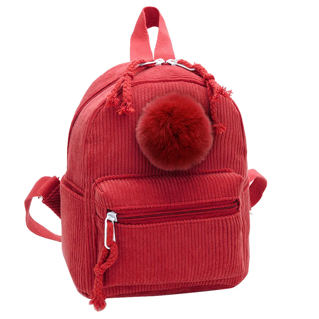 Aelicy 2019 Backpacks Large Capacity Corduroy Casual Backpack Girls Multi-functional Fashion Plush Pendant Zipper | Багаж и сумки