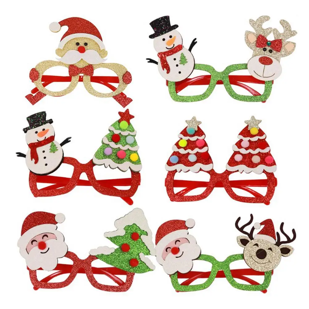 Рождество оправы для очков Санта Клаус снеговик лося дерево Costume Eyeglasses реквизит