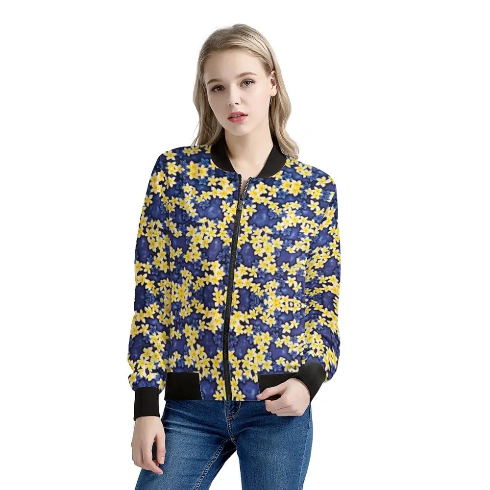 OEM Promotional Women Jackets Coat Polynesian Tribal style custom long-sleeved casual zipper jacket coat outer wear windproof | Женская