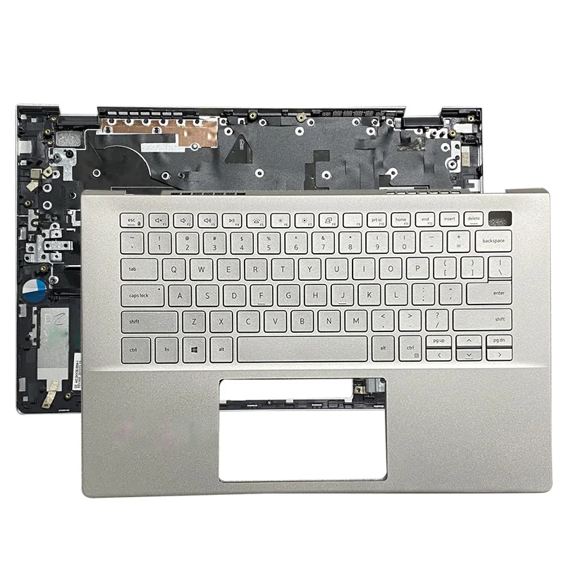 Barato Cubierta Superior Con Reposamanos Para Ordenador Portátil, Funda Plateada Con Teclado Americano Para Dell Inspiron 14, 5401, 5402, 5405, 09TNWY, Nueva