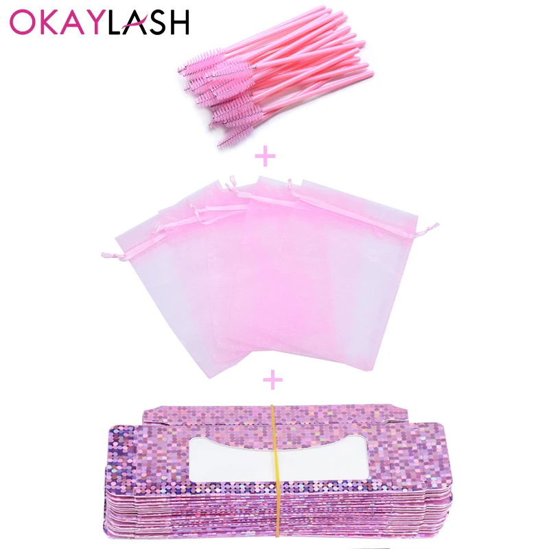 Упаковка для ресниц OKAYLASH набор из органзы на шнурке сумка искусственных оптовая