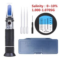 handheld 010 salinity refractometer 1 000 1 070sg for salt aquarium seawater tester with atc