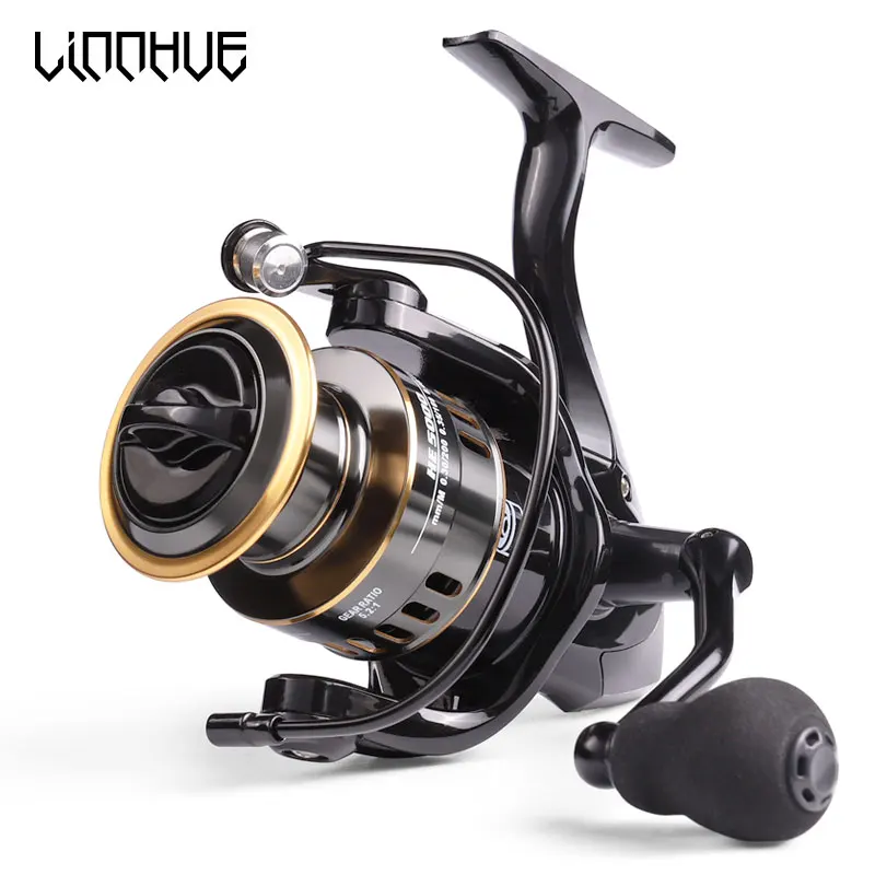 

LINNHUE 2020 New Fishing Reel HE1000-7000 Max Drag 10kg Reel Fishing 5.2:1 High Speed Metal Spool Spinning Reel Saltwater Reel