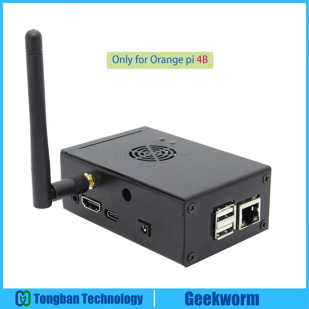 Чехол Orange Pi 4B с вентилятором охлаждения металлический чехол 4B/корпус радиатором