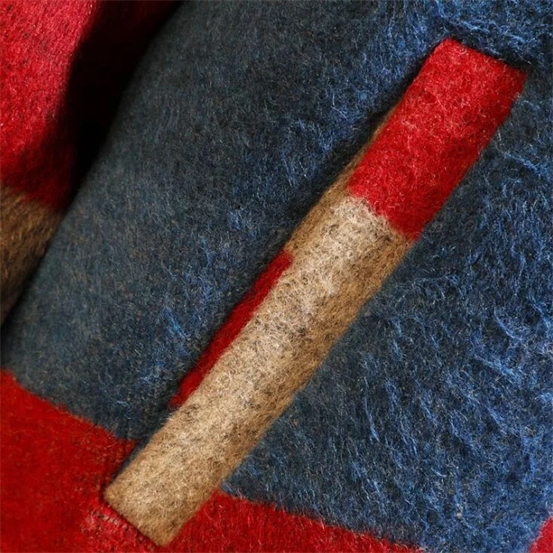 Мужская шерстяная куртка с капюшоном подходящая по цвету куртка-бомбер в клетку