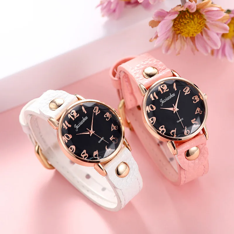 

Girls Watch Clock Ladies Casual Bracelet Morandi Color Leather Strap Fashion Water Drop Watch Mirror Watch Gift Relogio Feminino